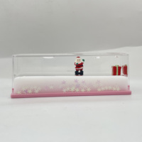 Presse-papiers liquide transparent en acrylique avec flotteur Lapin Cadeau du Père Noël, couleur laiteuse, paillettes, ornement de bureau, décoration d'intérieur, souvenir
