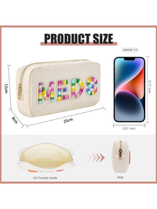 <span class=keywords><strong>Trousse</strong></span> <span class=keywords><strong>de</strong></span> <span class=keywords><strong>toilette</strong></span> à fermeture éclair étanche sacs <span class=keywords><strong>de</strong></span> maquillage <span class=keywords><strong>de</strong></span> voyage bricolage broderie lettre patchs filles pochettes <span class=keywords><strong>de</strong></span> beauté sac cosmétique Portable - Product Image 6