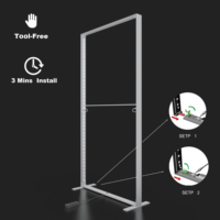 Affichage portable en tissu SEG en aluminium avec éclairage LED intégré, installation sans outil, design carré personnalisable, publicité