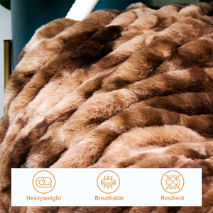 Chăn lông giả sang trọng siêu mềm dày dặn ấm áp Lora, chăn lông giả dày dặn dùng cho ghế sofa/giường - Product Image 2
