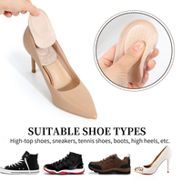 Coussinets de talon en gel auto-adhésifs à particules en grille, antidérapants, absorbant les chocs, inserts de chaussures ajustables demi-pointure