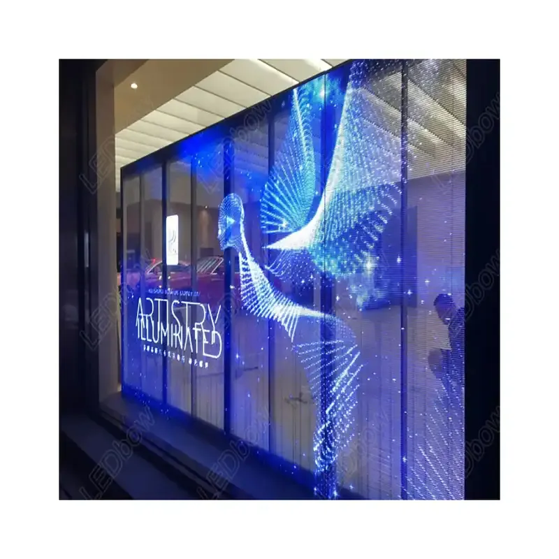 3D transparente und durchsichtige Rückseitefolie/Hologrammfolie/Holografische Rückseite projektionsfolie für Schaufenster und Laden 1,52 × 4 m