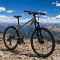 Vélo VTT en aluminium de 27,5 pouces avec cadre à passage interne des câbles, 10 vitesses, mono-pignon, freins à disque hydrauliques, suspension à ressort, QR
