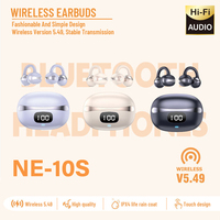 Écouteurs sans fil NE10S, non intra-auriculaires, type clip d'oreille, affichage numérique, écouteurs TWS