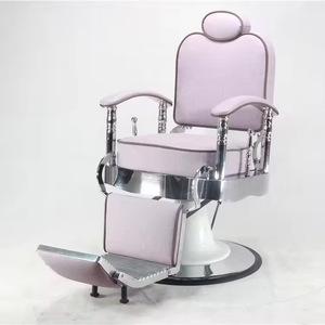 Fauteuil de Salon de Coiffure de Luxe en Acier Inoxydable, Fauteuil Pivotant et Réglable en Hauteur pour Coiffure, Permanente, Coloration et Coiffage en Salon - Product Image 1