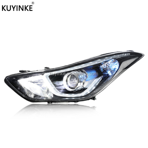 Lắp Ráp Đèn Pha Sửa Đổi Ma Trận Ống Kính Ban Ngày Chạy Lần Lượt Tín Hiệu <span class=keywords><strong>LED</strong></span> Ánh Sáng Đèn Pha Cho Hyundai <span class=keywords><strong>Elantra</strong></span> 2012-2016 - Product Image 3