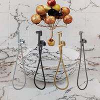 Ensemble de pulvérisateur de bidet mural pour salle de bain en or brossé, chrome, gris, noir, blanc, or rose avec douchette à main