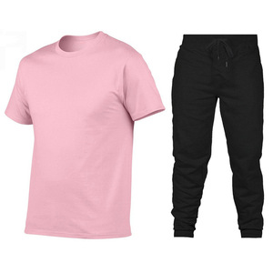 Tuta estiva con logo personalizzato Oem t Shirt a manica corta <span class=keywords><strong>pantaloni</strong></span> lunghi da Jogger <span class=keywords><strong>tute</strong></span> da uomo in bianco - Product Image 4