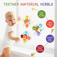 Mainan Sensorik Putar KSF Laris Manis 3 Buah Pop Suction Cup Spinner Mainan Mandi untuk Bayi Bahan ABS PP PS Mainan Kognitif