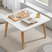 Table basse carrée en bois massif simple avec pieds en bois, design moderne pour salon, meubles de maison