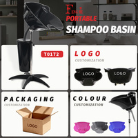 Bacs de lavage modernes pour salons de coiffure, stations de lavage portables sur roulettes avec réservoirs d'eau pour usage commercial et domestique