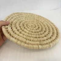 Set de table rond tressé en paille de maïs naturel, fait main, isolant thermique, en rotin tressé
