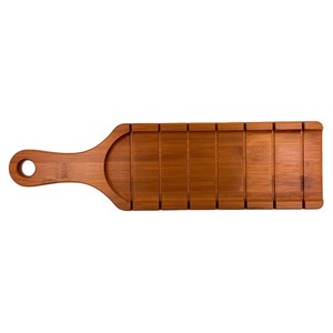 Planche à découper en bambou Yong Tai 46x13x1,5cm avec poignée longue rainurée pour trancher le pain et les fruits, usage domestique - Product Image 1