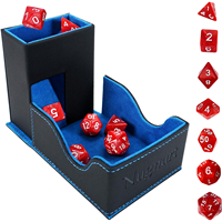 Plateau de jeu de dés pliable en cuir PU de 5 pouces, avec fermeture éclair, idéal pour les voyages, et boîte de rangement amovible pour tour de dés, avec logo personnalisé imprimé