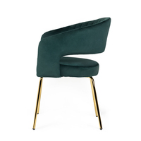 Fauteuil de loisirs rembourré vert forêt pour salon, confortable et contemporain, avec pied en métal