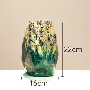 Jarrón de Vidrio de Diseño Colorido Poligonal Hecho a Mano para Centros de Mesa de Lujo, Decoración para Bodas y Hogar, Venta al Por Mayor - Product Image 2