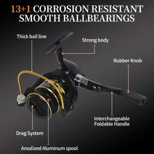 Kit de Caña de Pescar de Fibra de Vidrio de 2.1m de American Warehouse, 10 Secciones, Caña de Pescar Telescópica Giratoria y Combo de Carrete con Bolsa de Viaje - Product Image 4