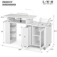 Table de manucure professionnelle moderne et écologique pour salon, avec plateau en bois résistant aux rayures et roulettes, pour la manucure et la protection contre la poussière