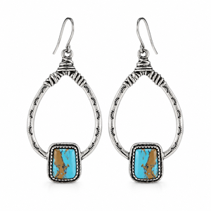 Ciglia creative, gocce d'acqua, orecchini con dettagli blu-verdi, regali retrò da donna - Product Image 1