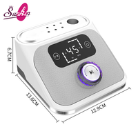 Lime à ongles électrique professionnelle avec écran tactile LCD, base de rangement pour embouts de ponceuse à ongles, surface en cuir, 45000 tr/min