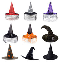 Sombrero de Bruja para Halloween, Gorro Puntiagudo de Mago para Fiesta de Halloween, Navidad, Disfraces, Cosplay, Decoración de Calabazas de Halloween