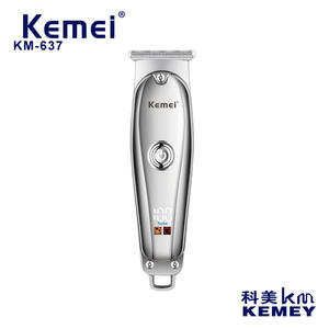 Kemei Km637 <b>Hair</b> <b>Clipper</b> Metal Body Usb Rechargeable Salon Professional 7000-9000rpm With Guide Combs And Oil - Product Image 3