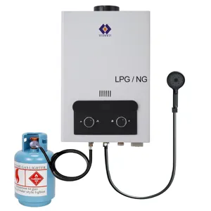 High Quality 6L 8L 10L Gaz Geyser Flue Type LCD Display LPG NG Gas Water Heater