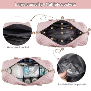 Ensemble de sacs à couches de grande capacité à la mode avec plusieurs poches poches isolées pour bouteilles - Product Image 4