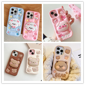 Nouvelle coque de téléphone en silicone 3D mignonne avec support caché, anti-chute, compatible avec <span class=keywords><strong>iPhone</strong></span> 17 16 15 <span class=keywords><strong>14</strong></span> 13 12 11 <span class=keywords><strong>X</strong></span> <span class=keywords><strong>Pro</strong></span> Max - Product Image 6