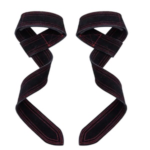 2024 Fitness Padded Cotton Neoprene Weightlifting <b>Weight</b> Pull Deadlift Custom Logo Lifting Gym Cowhide Straps for Men - Product Image 2