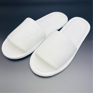Pantuflas Desechables Baratas, Cómodas y Suaves de Terciopelo con Punta Abierta, Blancas Lisas con Suela de EVA de 5 mm para Hoteles - Product Image 2