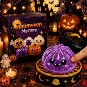 Jouet anti-stress personnalisable en TPR, forme boule Pokéball, pailleté, fantôme d'Halloween, dumpling, maltose, souple et compressible - Product Image 4
