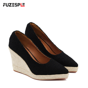 Women's 2025 <strong>Wedge</strong> Pointed Toe <strong>Low</strong> Cut Fisherman Shoes Thick Sole High Heels Fashionable Comfortable Shoes Ladies Heels - Product Image 5