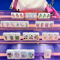 Set Ubin Mahjong Amerika Akrilik Mutiara Putih Mewah Berukir Khusus 160 Pcs Ubin Mahjong Amerika Dari Bespoke Mahjong