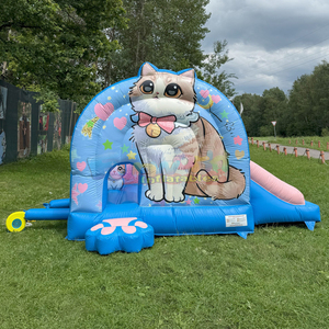 Outdoor combo bouncer commercial kids bounce <b>house</b> <b>inflatable</b> cat bouncy castle with slide - Product Image 1