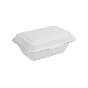 Scatola Biodegradabile per Hamburger 9x6 Pollici in <span class=keywords><strong>Carta</strong></span> di Bagassa di Canna da Zucchero per Alimenti per Bambini, Patatine e Sushi con Laminazione Opaca - Product Image 4