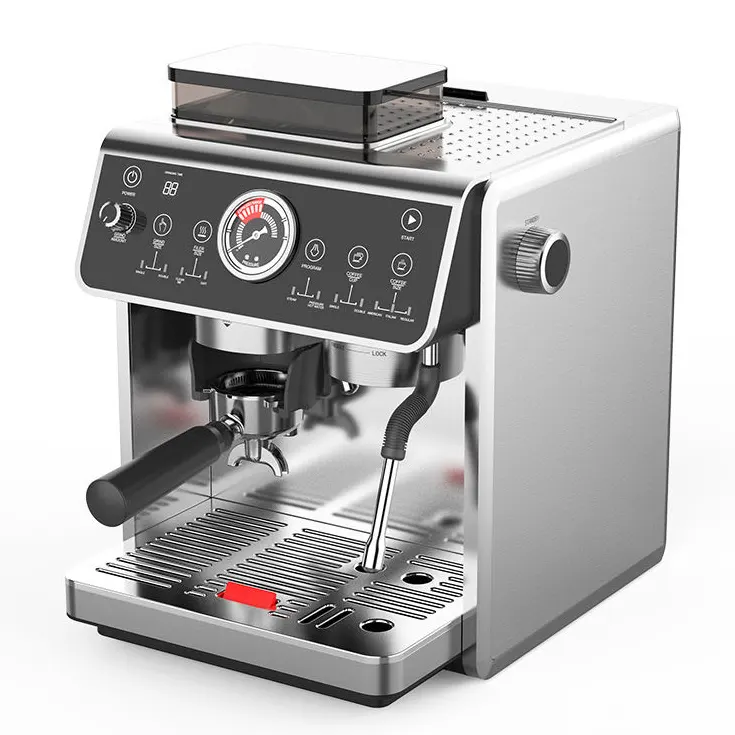 Machine à café vapeur à fleurs semi-automatique 3 en 1 pour la maison Mousseur à lait Nouvelle machine à expresso italienne