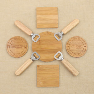 레이저 로고 빠른 배달 간단한 스타일 키 체인 와인 오프너 스테인레스 소재 도매 사용자 정의 나무 병따개 - Product Image 2