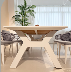 Juego de Mesa de Jardín de Madera de Teca de Lujo en Oferta, Resistente a <span class=keywords><strong>la</strong></span> Intemperie, Estilo Nórdico, para Proyectos Comerciales y Residenciales - Product Image 3