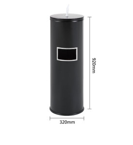 Stainless Steel Modern <strong>Toilet</strong> Floor Stand Wet <strong>Wipe</strong> <strong>Dispenser</strong> with Bin Door and Garbage Can Eco-Friendly Black/Metallic Color - Product Image 3