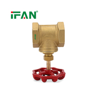 IFAN Fabrika 1/2"-1" Kırmızı Saplı Pirinç Stop Vanası, Konut Sıhhi Tesisat Sistemlerinde Kolay Su Akış Kontrolü için Pirinç Sürgülü Vana