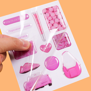 Tùy Chỉnh A6 In Ấn Nhãn Rõ Ràng Gel Trường Hợp Điện Thoại Máy Tính Xách Tay Máy Tính Trang Trí Biểu Tượng Sticker 3D Mềm Epoxy Nhựa Dome Sticker - Product Image 2