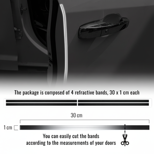 3D adesivo riflettente in fibra di carbonio strisce di lusso 1X30 cm personalizzabile 4 pezzi rotolo nero Logo scritta di avvertimento personalizzabile - Product Image 1