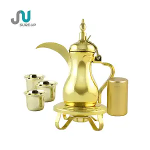 Pote Dallah árabe de aço inoxidável personalizado Conjunto de pote térmico árabe chá chá vácuo Dallah cafeteira