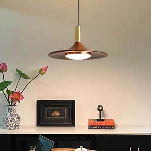 Japanese Style UFO Pendant <b>Light</b> Warm Led Round Gold Single Head Chandelier For Tea Room <b>Bar</b> Restaurant Lighting - Product Image 1