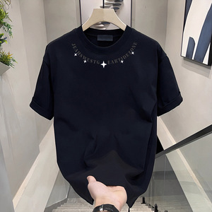 T-shirt en coton imprimé pentagramme pour hommes, décontracté, à la mode, 4 couleurs, <span class=keywords><strong>6</strong></span> tailles, nouvelle collection d'été - Product Image 1