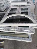Ventanas de media luna de vinilo, ventanas en forma de arco upvc con rejilla y vidrio doble