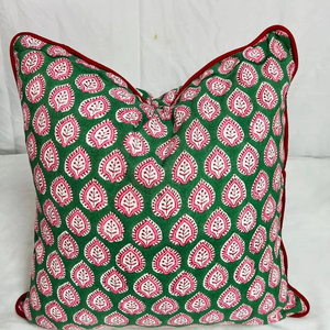 Ruffle Throw Pillow Covers Block <b>Print</b> Farmhouse Floral Hidden Zipper Boho Pillow Case or Cute Outdoor Pillow Case - Product Image 1