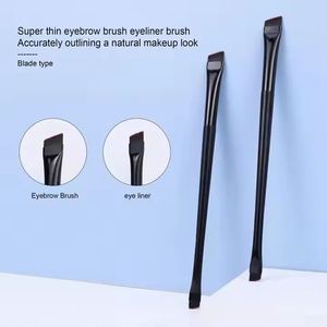 Pincel Delineador de Ojos y Cejas de Doble Punta, Ultrafino, Inclinado y Angulado, de Pelo Vegano, Color Negro, Calidad Premium Ulikeke - Product Image 4