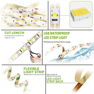 <span class=keywords><strong>USB</strong></span> <span class=keywords><strong>LED</strong></span> Bande Lumière 5V <span class=keywords><strong>TV</strong></span> Fond Souple Bande <span class=keywords><strong>Ruban</strong></span> Avec ON/OFF Commutateur SMD2835 60Leds/m 3528SMD Cabinet Corde Lampe De Bande - Product Image 4